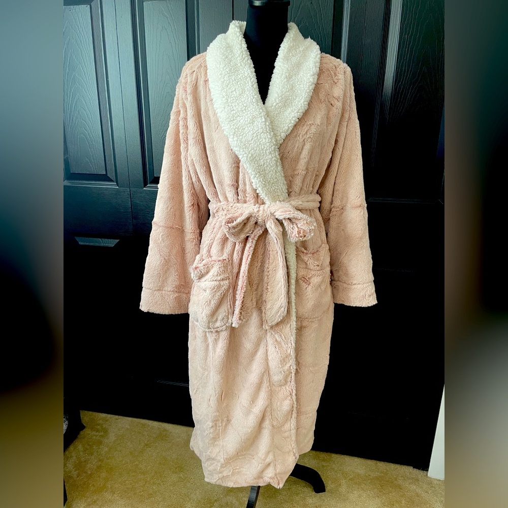 Dusty pink Stars Above cozy robe XL